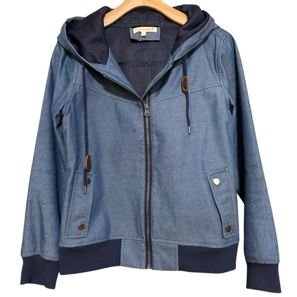 Mia Melon Women’s Size S Blue Full Zip Lightweight Hooded Heidi Rain Coat Jacket - Picture 1 of 7